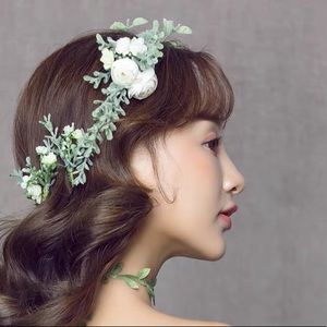 Bridal Flower Crown, Wildflower Hair Wreath